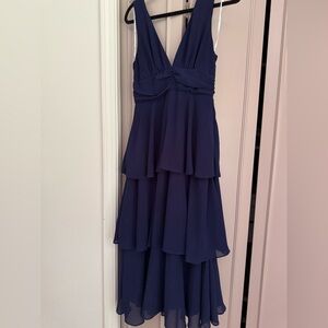 Lulu's Blue Tiered Ruffled Maxi Dress